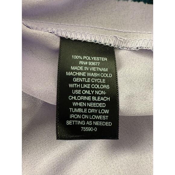 Worthington Sz S Rae Purple Floral Lightweight Blouse 3/4 Sleeve Chiffon NWT - Picture 6 of 7